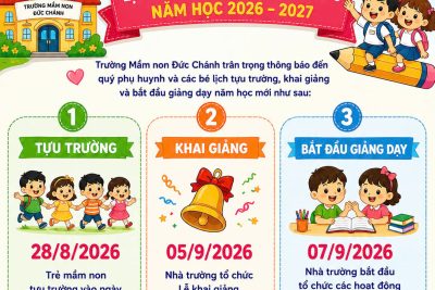Lịch tựu trường năm học 2026-2027
